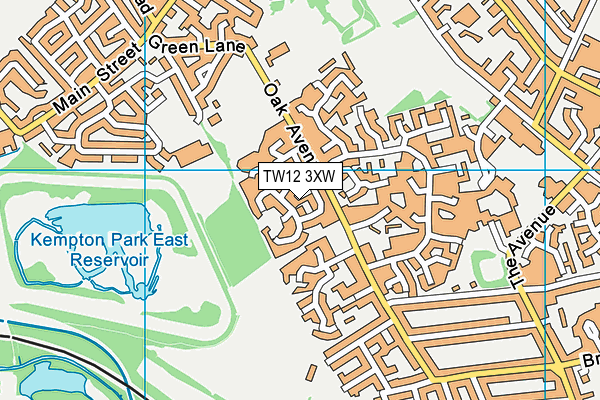 TW12 3XW map - OS VectorMap District (Ordnance Survey) TW12 3XW map - OS VectorMap District (Ordnance Survey)