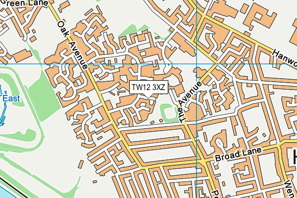 TW12 3XZ map - OS VectorMap District (Ordnance Survey) TW12 3XZ map - OS VectorMap District (Ordnance Survey)