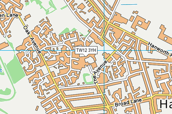 TW12 3YH map - OS VectorMap District (Ordnance Survey) TW12 3YH map - OS VectorMap District (Ordnance Survey)