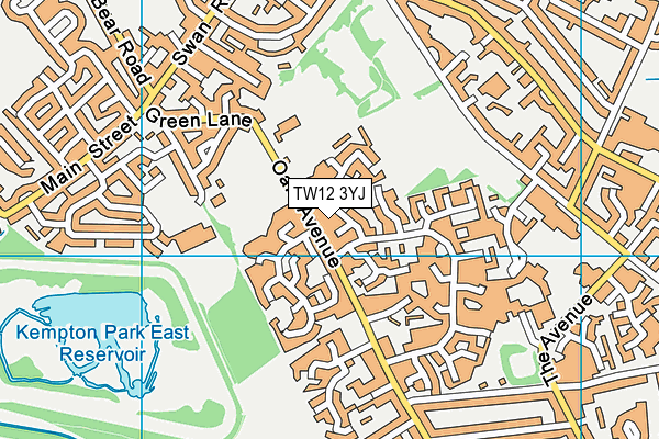 TW12 3YJ map - OS VectorMap District (Ordnance Survey) TW12 3YJ map - OS VectorMap District (Ordnance Survey)
