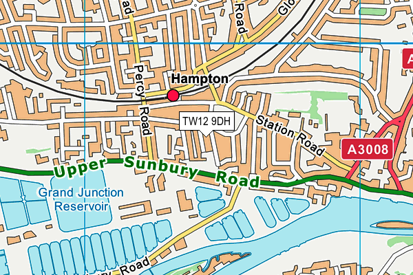 TW12 9DH map - OS VectorMap District (Ordnance Survey) TW12 9DH map - OS VectorMap District (Ordnance Survey)