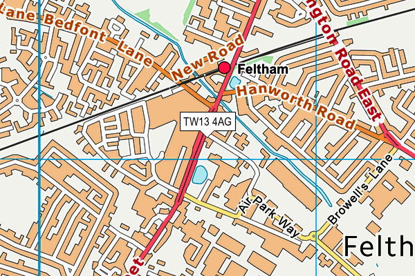 TW13 4AG map - OS VectorMap District (Ordnance Survey)