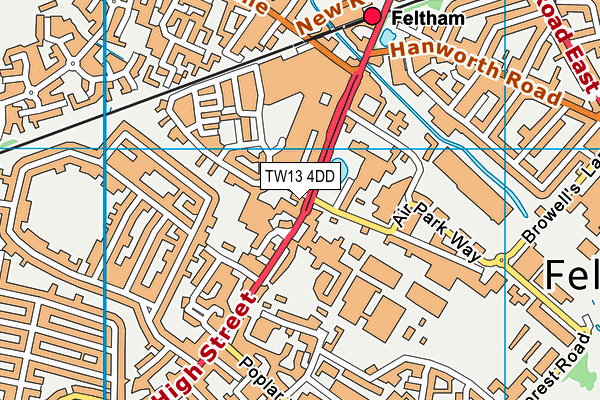 TW13 4DD map - OS VectorMap District (Ordnance Survey) TW13 4DD map - OS VectorMap District (Ordnance Survey)