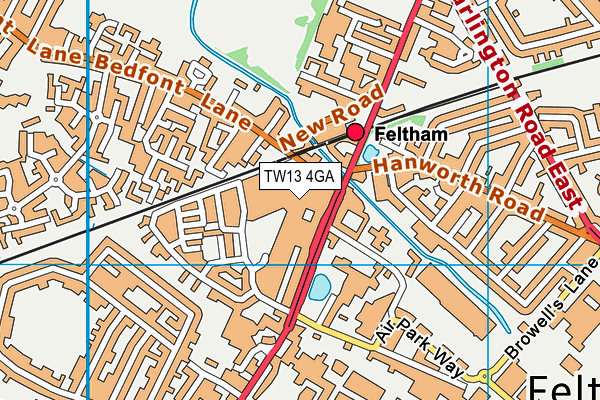 TW13 4GA map - OS VectorMap District (Ordnance Survey) TW13 4GA map - OS VectorMap District (Ordnance Survey)
