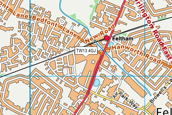 TW13 4GJ map - OS VectorMap District (Ordnance Survey)