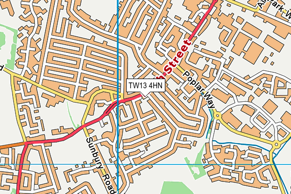 TW13 4HN map - OS VectorMap District (Ordnance Survey) TW13 4HN map - OS VectorMap District (Ordnance Survey)