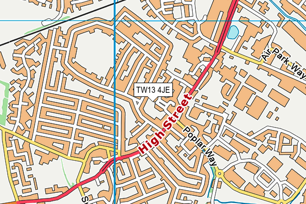 TW13 4JE map - OS VectorMap District (Ordnance Survey) TW13 4JE map - OS VectorMap District (Ordnance Survey)