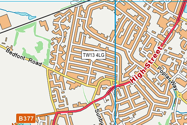 TW13 4LG map - OS VectorMap District (Ordnance Survey) TW13 4LG map - OS VectorMap District (Ordnance Survey)