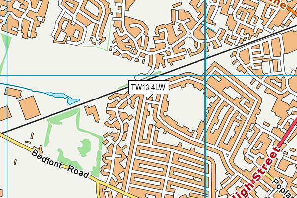 TW13 4LW map - OS VectorMap District (Ordnance Survey) TW13 4LW map - OS VectorMap District (Ordnance Survey)