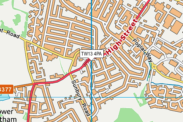 TW13 4PA map - OS VectorMap District (Ordnance Survey) TW13 4PA map - OS VectorMap District (Ordnance Survey)