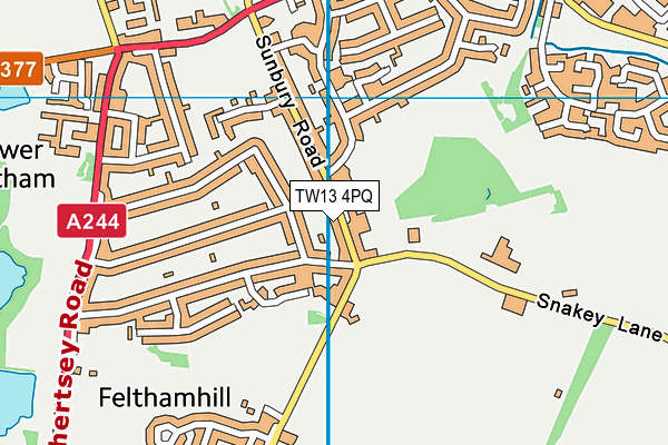 TW13 4PQ map - OS VectorMap District (Ordnance Survey) TW13 4PQ map - OS VectorMap District (Ordnance Survey)