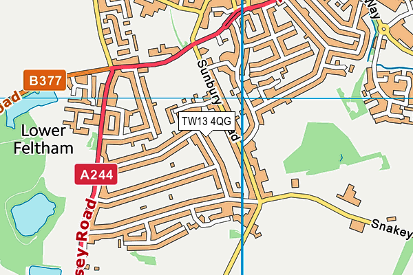 TW13 4QG map - OS VectorMap District (Ordnance Survey) TW13 4QG map - OS VectorMap District (Ordnance Survey)