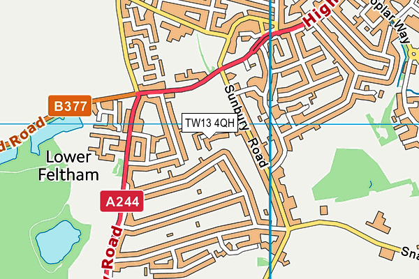 TW13 4QH map - OS VectorMap District (Ordnance Survey) TW13 4QH map - OS VectorMap District (Ordnance Survey)