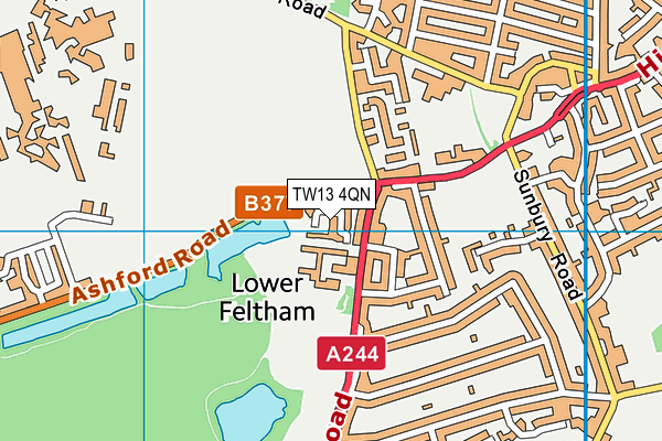 TW13 4QN map - OS VectorMap District (Ordnance Survey)