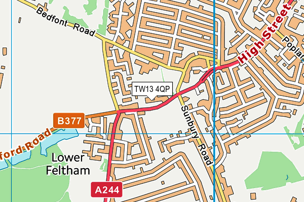 TW13 4QP map - OS VectorMap District (Ordnance Survey) TW13 4QP map - OS VectorMap District (Ordnance Survey)