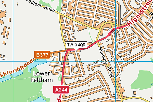 TW13 4QR map - OS VectorMap District (Ordnance Survey)