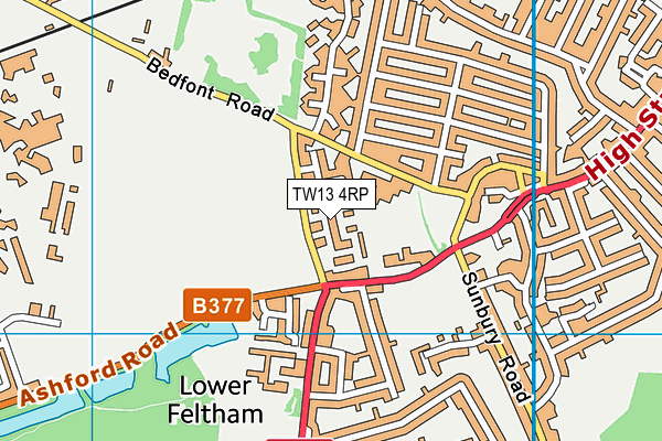 TW13 4RP map - OS VectorMap District (Ordnance Survey) TW13 4RP map - OS VectorMap District (Ordnance Survey)