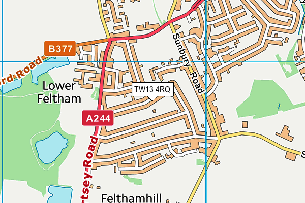 TW13 4RQ map - OS VectorMap District (Ordnance Survey) TW13 4RQ map - OS VectorMap District (Ordnance Survey)