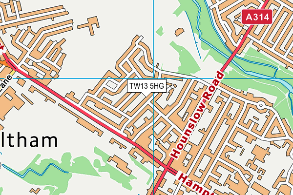 TW13 5HG map - OS VectorMap District (Ordnance Survey) TW13 5HG map - OS VectorMap District (Ordnance Survey)
