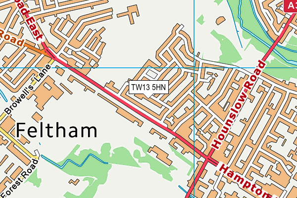 TW13 5HN map - OS VectorMap District (Ordnance Survey) TW13 5HN map - OS VectorMap District (Ordnance Survey)