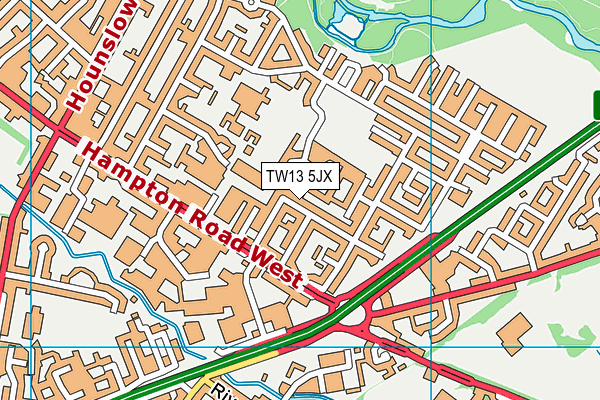 TW13 5JX map - OS VectorMap District (Ordnance Survey) TW13 5JX map - OS VectorMap District (Ordnance Survey)