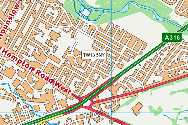 TW13 5NY map - OS VectorMap District (Ordnance Survey) TW13 5NY map - OS VectorMap District (Ordnance Survey)