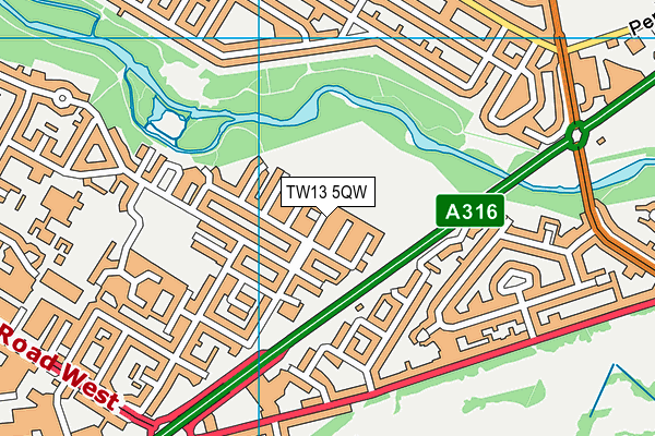 TW13 5QW map - OS VectorMap District (Ordnance Survey) TW13 5QW map - OS VectorMap District (Ordnance Survey)