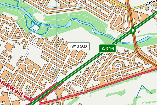 TW13 5QX map - OS VectorMap District (Ordnance Survey) TW13 5QX map - OS VectorMap District (Ordnance Survey)