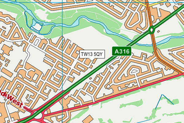TW13 5QY map - OS VectorMap District (Ordnance Survey) TW13 5QY map - OS VectorMap District (Ordnance Survey)