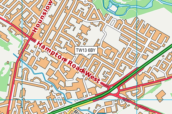 TW13 6BY map - OS VectorMap District (Ordnance Survey) TW13 6BY map - OS VectorMap District (Ordnance Survey)
