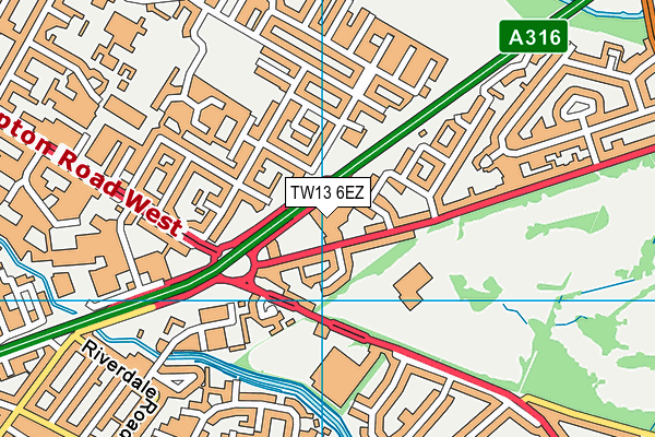 TW13 6EZ map - OS VectorMap District (Ordnance Survey) TW13 6EZ map - OS VectorMap District (Ordnance Survey)