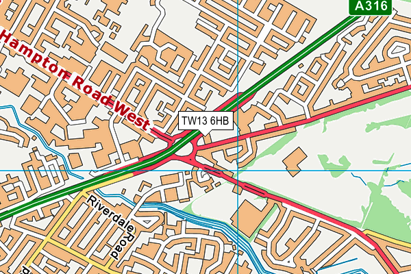 TW13 6HB map - OS VectorMap District (Ordnance Survey) TW13 6HB map - OS VectorMap District (Ordnance Survey)