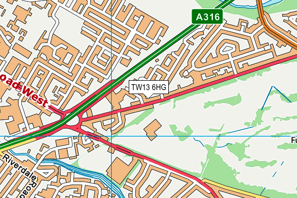 TW13 6HG map - OS VectorMap District (Ordnance Survey) TW13 6HG map - OS VectorMap District (Ordnance Survey)