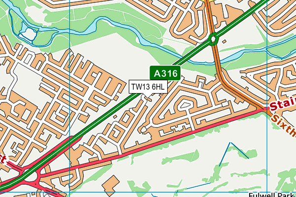 TW13 6HL map - OS VectorMap District (Ordnance Survey)