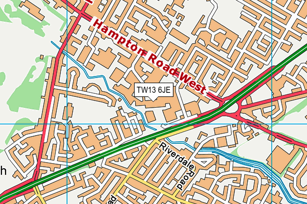TW13 6JE map - OS VectorMap District (Ordnance Survey) TW13 6JE map - OS VectorMap District (Ordnance Survey)