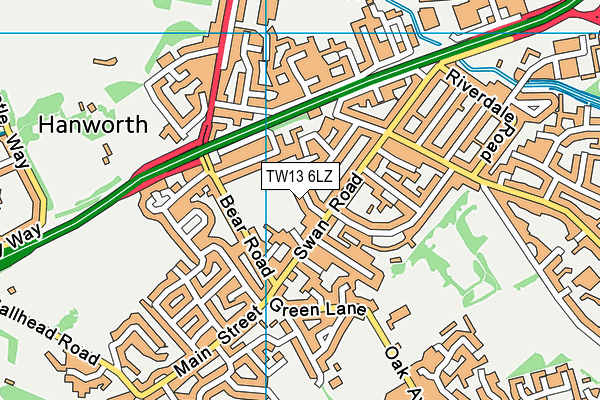 TW13 6LZ map - OS VectorMap District (Ordnance Survey) TW13 6LZ map - OS VectorMap District (Ordnance Survey)