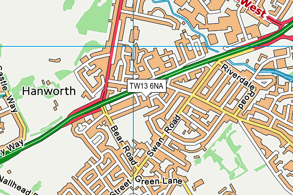 TW13 6NA map - OS VectorMap District (Ordnance Survey) TW13 6NA map - OS VectorMap District (Ordnance Survey)