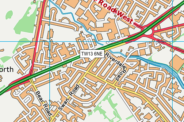 TW13 6NE map - OS VectorMap District (Ordnance Survey) TW13 6NE map - OS VectorMap District (Ordnance Survey)