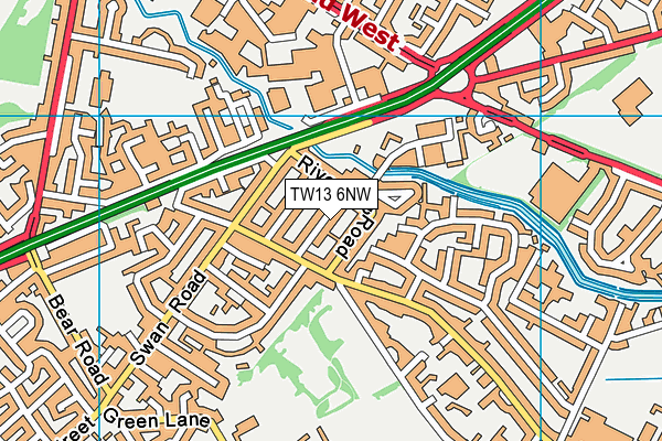 TW13 6NW map - OS VectorMap District (Ordnance Survey) TW13 6NW map - OS VectorMap District (Ordnance Survey)