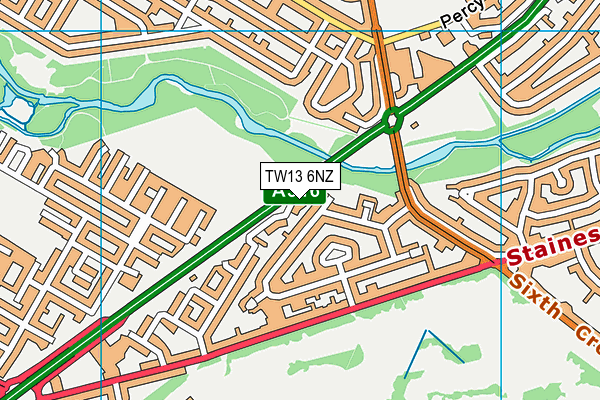 TW13 6NZ map - OS VectorMap District (Ordnance Survey) TW13 6NZ map - OS VectorMap District (Ordnance Survey)