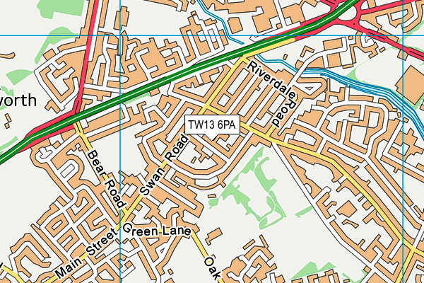 TW13 6PA map - OS VectorMap District (Ordnance Survey) TW13 6PA map - OS VectorMap District (Ordnance Survey)
