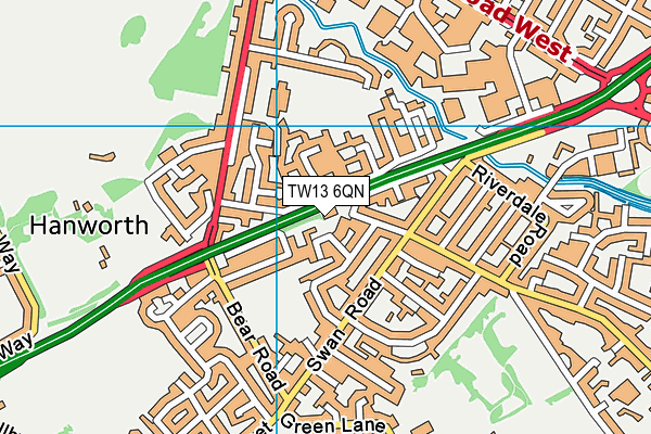 TW13 6QN map - OS VectorMap District (Ordnance Survey) TW13 6QN map - OS VectorMap District (Ordnance Survey)