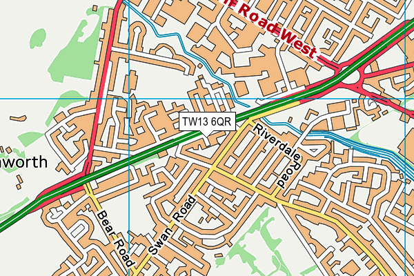 TW13 6QR map - OS VectorMap District (Ordnance Survey) TW13 6QR map - OS VectorMap District (Ordnance Survey)