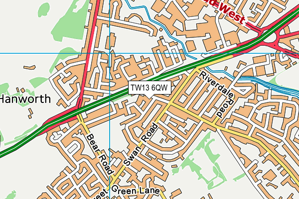 TW13 6QW map - OS VectorMap District (Ordnance Survey) TW13 6QW map - OS VectorMap District (Ordnance Survey)
