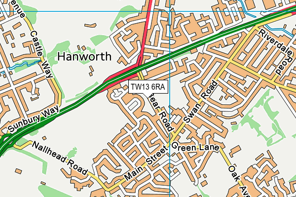 TW13 6RA map - OS VectorMap District (Ordnance Survey) TW13 6RA map - OS VectorMap District (Ordnance Survey)