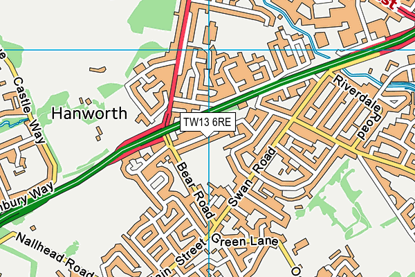 TW13 6RE map - OS VectorMap District (Ordnance Survey) TW13 6RE map - OS VectorMap District (Ordnance Survey)