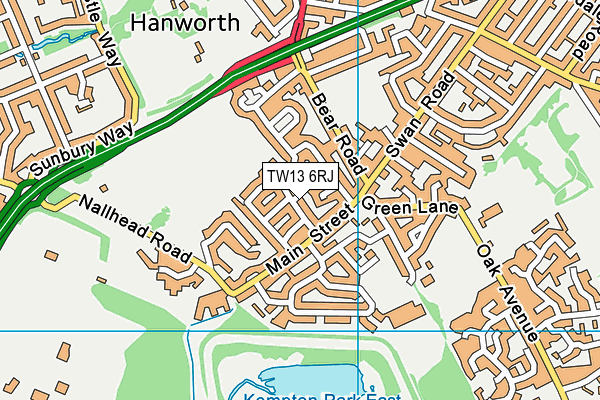 TW13 6RJ map - OS VectorMap District (Ordnance Survey) TW13 6RJ map - OS VectorMap District (Ordnance Survey)
