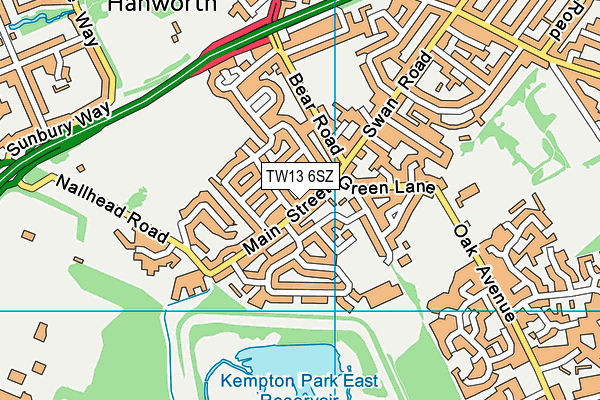 TW13 6SZ map - OS VectorMap District (Ordnance Survey) TW13 6SZ map - OS VectorMap District (Ordnance Survey)