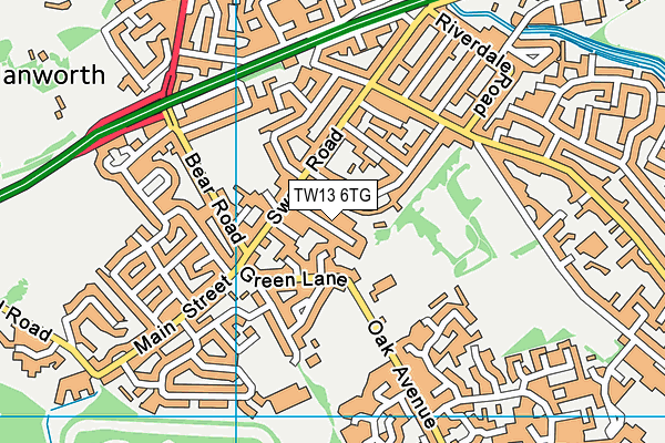 TW13 6TG map - OS VectorMap District (Ordnance Survey) TW13 6TG map - OS VectorMap District (Ordnance Survey)