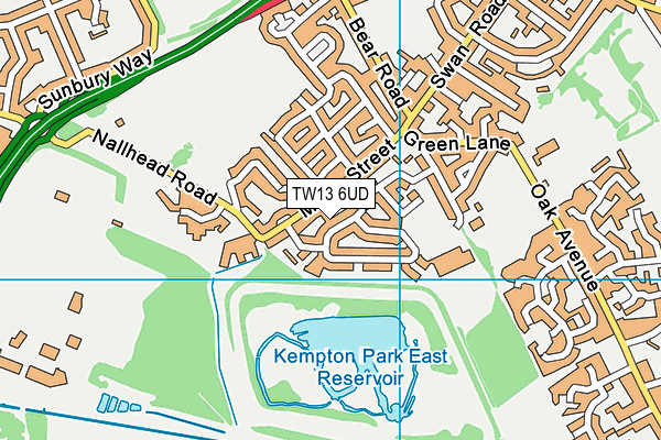 TW13 6UD map - OS VectorMap District (Ordnance Survey) TW13 6UD map - OS VectorMap District (Ordnance Survey)